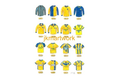 Mansfield Town FC Retro Shirts Wall Art Print